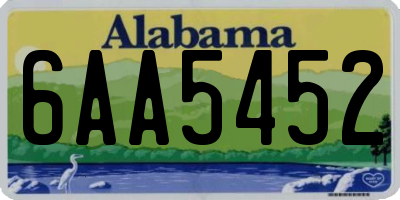 AL license plate 6AA5452