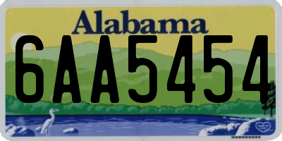AL license plate 6AA5454