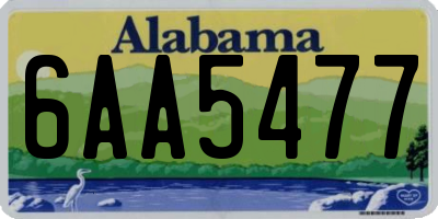 AL license plate 6AA5477