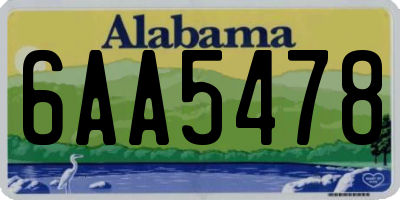 AL license plate 6AA5478
