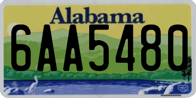 AL license plate 6AA5480