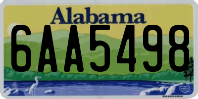 AL license plate 6AA5498