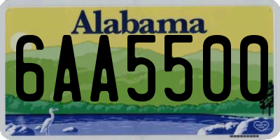 AL license plate 6AA5500