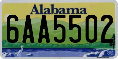 AL license plate 6AA5502