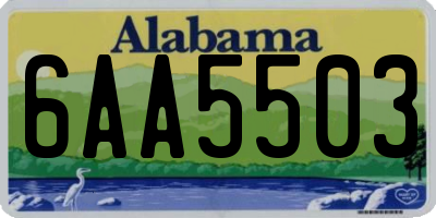 AL license plate 6AA5503