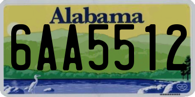 AL license plate 6AA5512