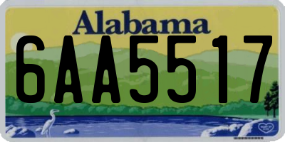 AL license plate 6AA5517