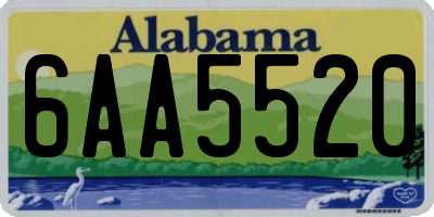 AL license plate 6AA5520