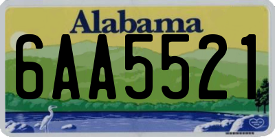 AL license plate 6AA5521