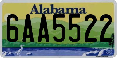 AL license plate 6AA5522