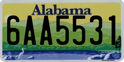 AL license plate 6AA5531