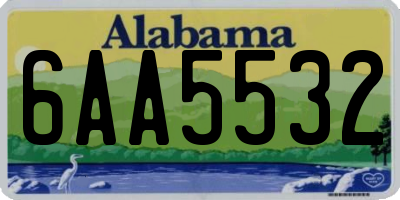 AL license plate 6AA5532