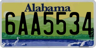 AL license plate 6AA5534