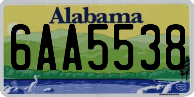 AL license plate 6AA5538
