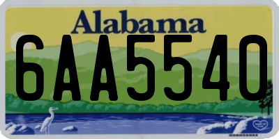 AL license plate 6AA5540