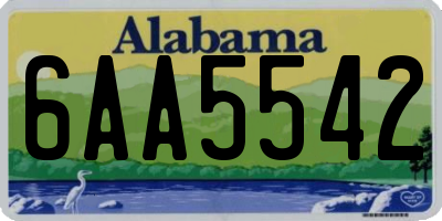 AL license plate 6AA5542