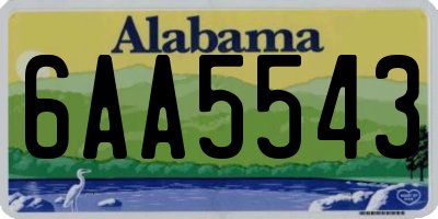 AL license plate 6AA5543