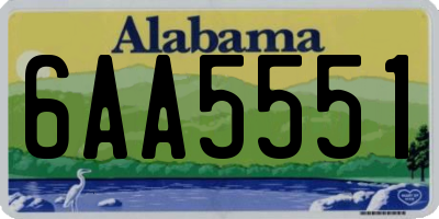 AL license plate 6AA5551