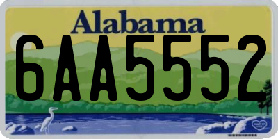 AL license plate 6AA5552