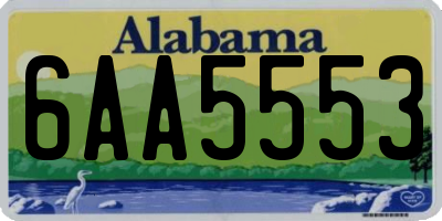 AL license plate 6AA5553