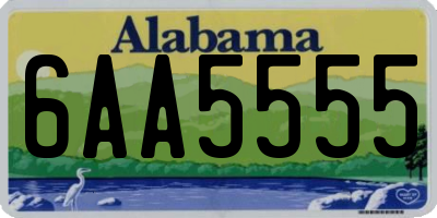 AL license plate 6AA5555