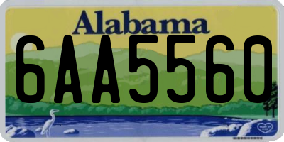 AL license plate 6AA5560