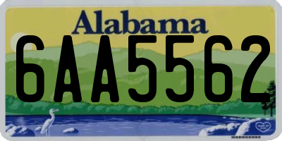 AL license plate 6AA5562
