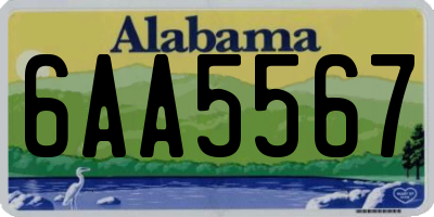 AL license plate 6AA5567