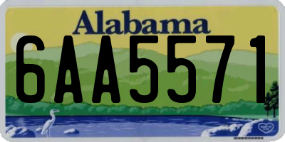 AL license plate 6AA5571