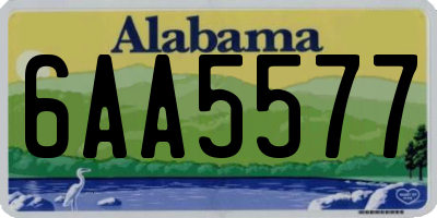 AL license plate 6AA5577