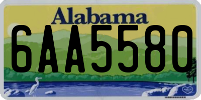 AL license plate 6AA5580