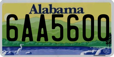 AL license plate 6AA5600