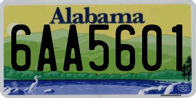 AL license plate 6AA5601