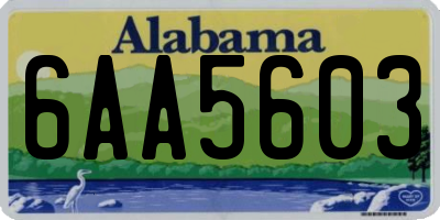 AL license plate 6AA5603