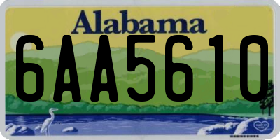AL license plate 6AA5610