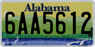 AL license plate 6AA5612