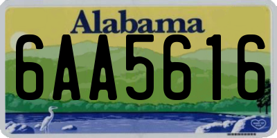 AL license plate 6AA5616