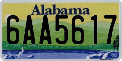 AL license plate 6AA5617