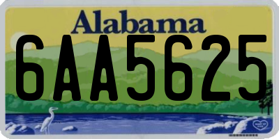 AL license plate 6AA5625