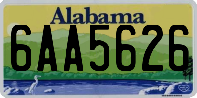 AL license plate 6AA5626