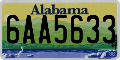 AL license plate 6AA5633