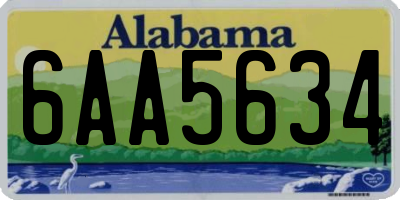 AL license plate 6AA5634