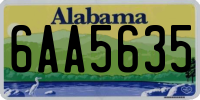 AL license plate 6AA5635