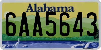 AL license plate 6AA5643