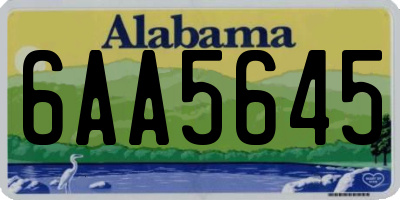 AL license plate 6AA5645