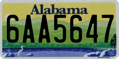AL license plate 6AA5647