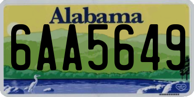 AL license plate 6AA5649