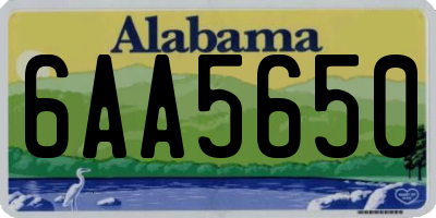 AL license plate 6AA5650