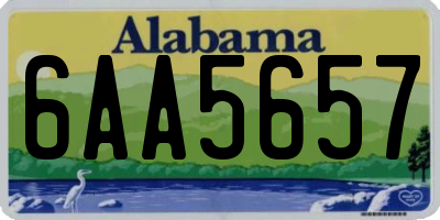 AL license plate 6AA5657