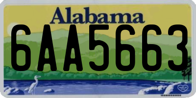 AL license plate 6AA5663
